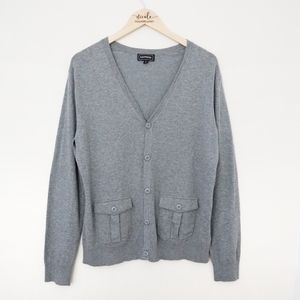 Express Men's Gray Sweater Cardigan With Pockets